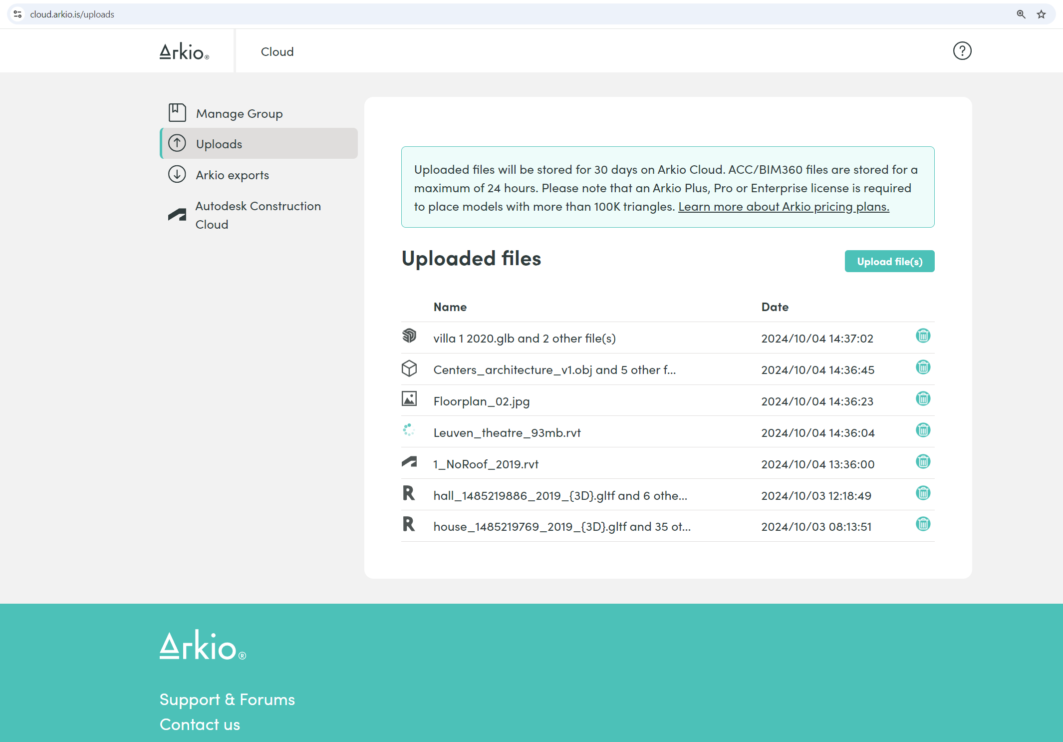 1.9_Arkio_cloud_Upload page.png