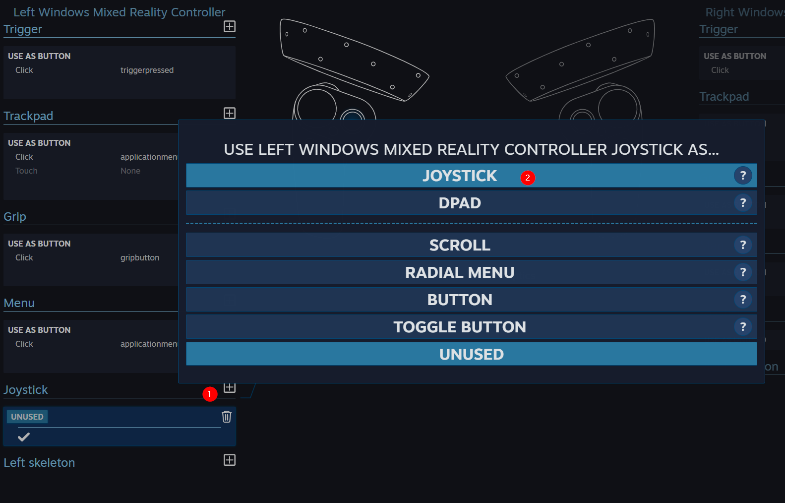 Steam deals vr controls